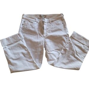 Liverpool Los Angeles White Denim Cropped Spring Cuffed Capris Women's Size 8 29